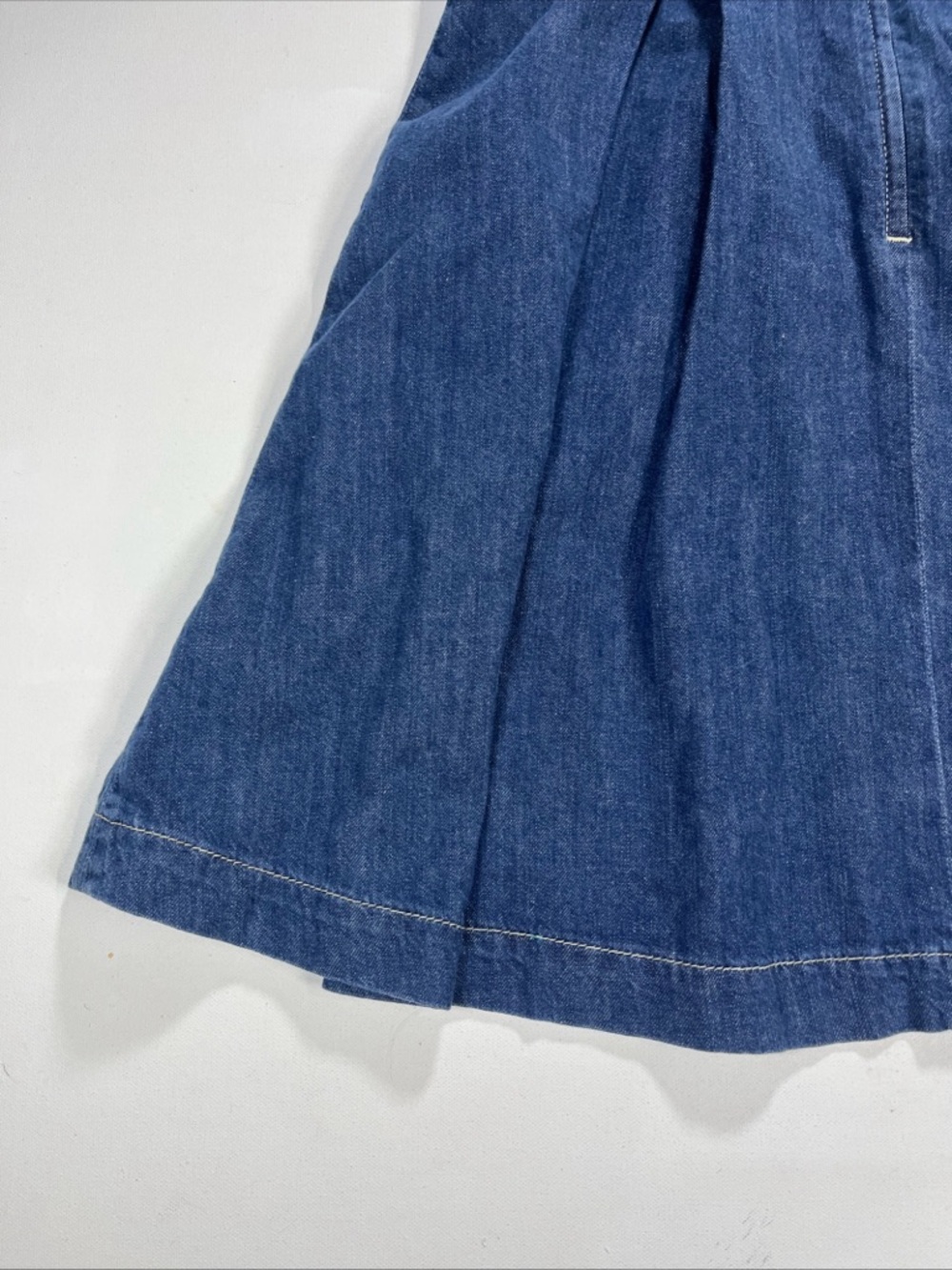 SOLD Reformation Denim Mini Dress Zip Womens Size 6 Minimal Cecil Adjustable - Picture 12 of 16